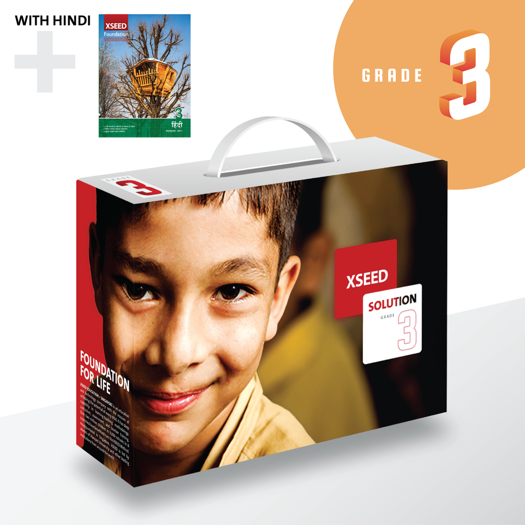 Grade 3 Book Set with Hindi, XSEED Learnometer, SuperTeacher Parent App