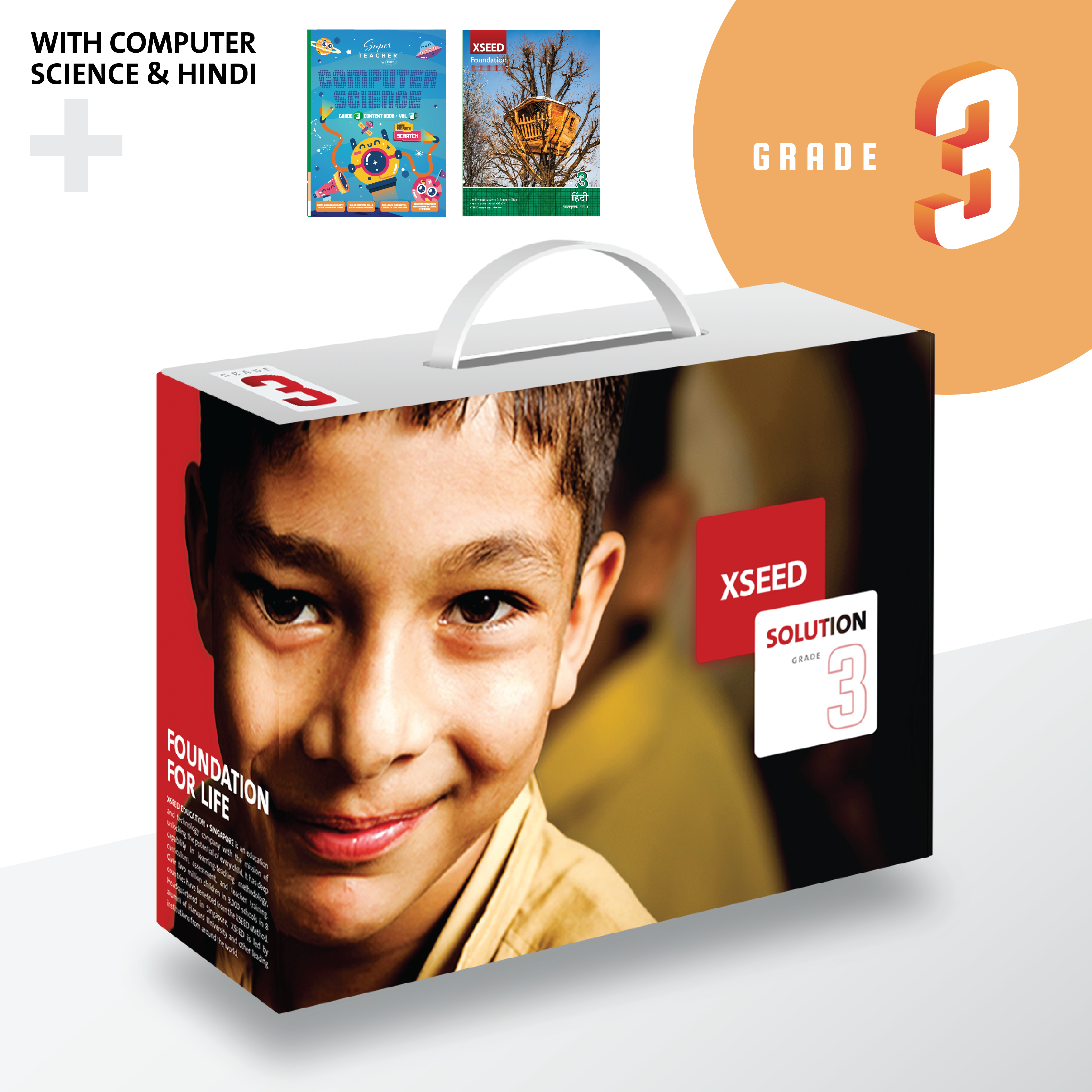 Grade 3 Book Set with Computer Science and Hindi, XSEED