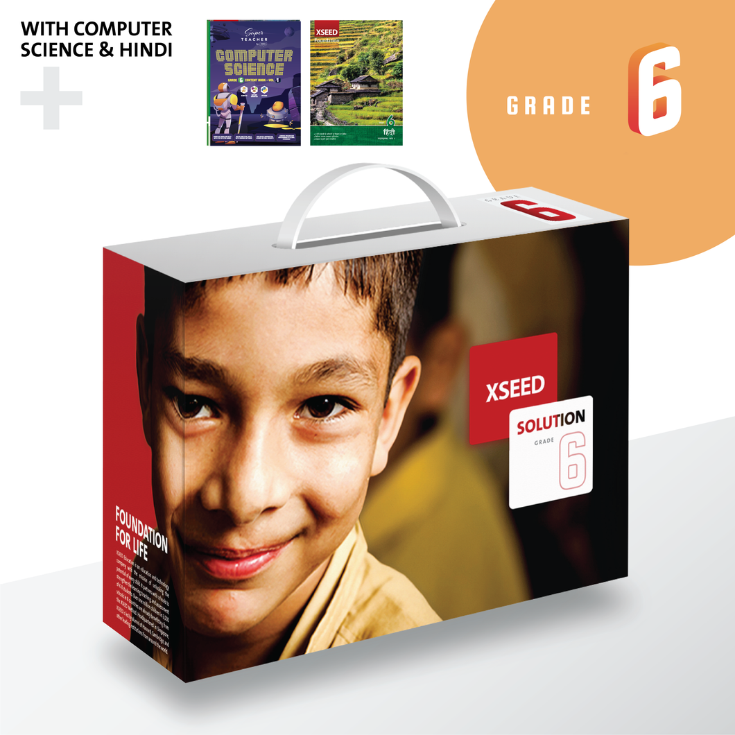 Grade 6 Book Set with Computer Science and Hindi, XSEED Learnometer, SuperTeacher Parent App